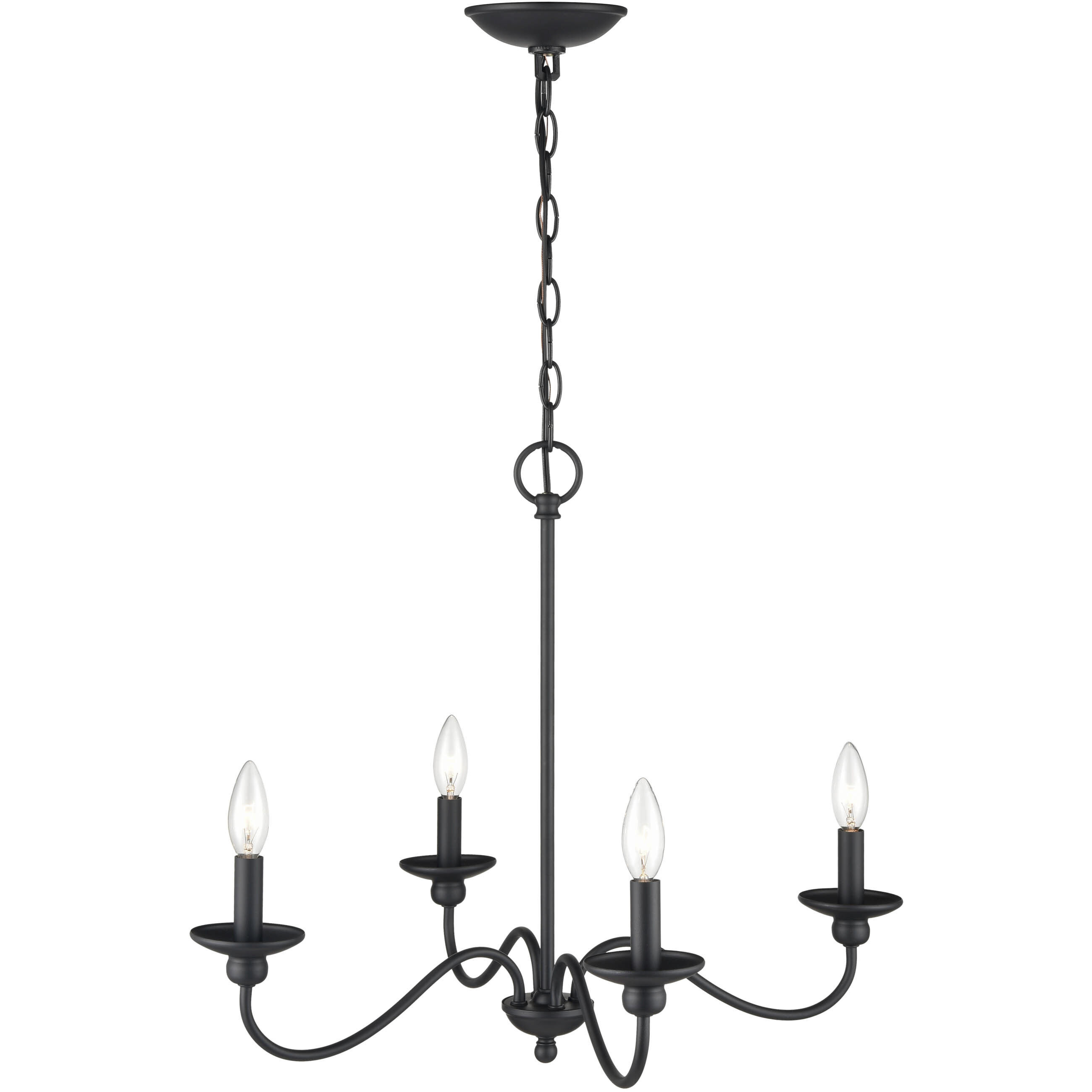 Delvona 4 Light 24.13 inch Matte Black Chandelier Ceiling Light